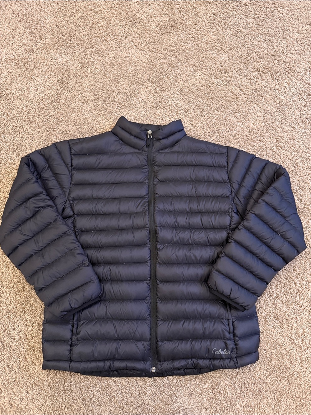 Cabela's Men’s Large Black Packable Puffer duck feather Jacket